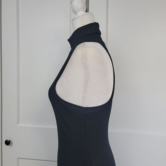 Nasty gal asymmetrical ribbed turtleneck sleeveless top, small - Picture 2 of 6